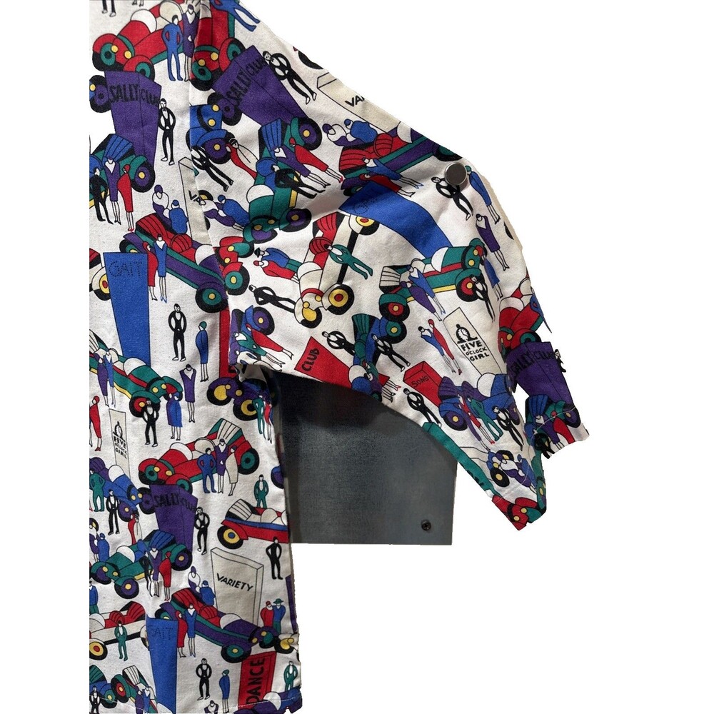 Vintage Cheryl Tiegs Sears Button Up Shirt Women sz 8 Stylized Print 1/2 Sleeve - Picture 13 of 16